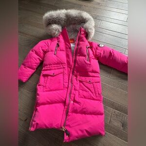 girls down jacket with Fur Hood